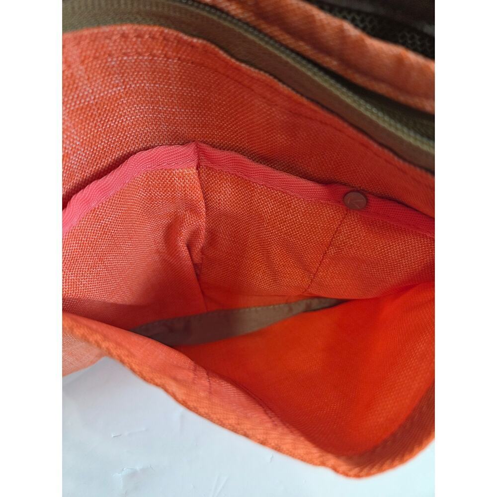 KEEN Crossbody Bag Purse Cross Hatch Coral Canvas Embroidered Strap - Picture 6 of 8